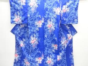 未使用品　薔薇に藤模様小紋着物